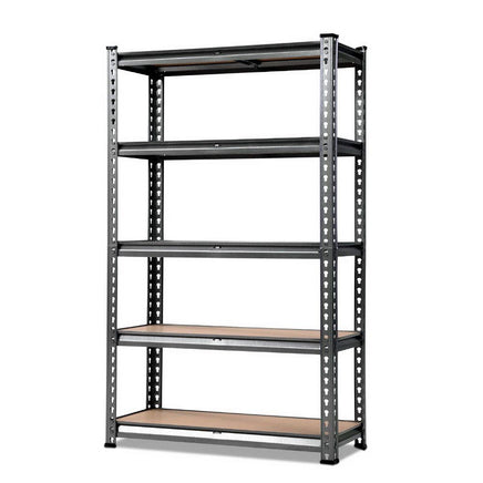 1.8M 5-Shelves Steel Warehouse Shelving Racking Garage Storage Rack Grey Kings Warehouse