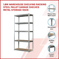 1.8M Warehouse Shelving Racking Steel Pallet Garage Shelves Metal Storage Rack Storage Supplies KingsWarehouse 