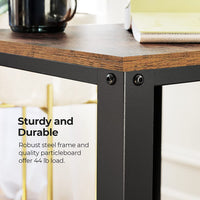 2-Tier Side Table with Storage Shelf with Metal Frame Rustic Brown bedroom furniture Kings Warehouse