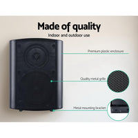2-Way In Wall Speakers Home Speaker Outdoor Indoor Audio TV Stereo 150W Speakers Kings Warehouse