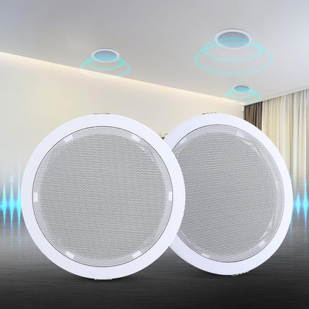 2 x 6" In Ceiling Speakers Home 80W Speaker Theatre Stereo Outdoor Multi Room Speakers Kings Warehouse