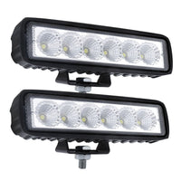 2 x 6inch 18W LED Work Light Bar Driving Lamp Flood Truck Offroad MINING UTE 4WD Kings Warehouse