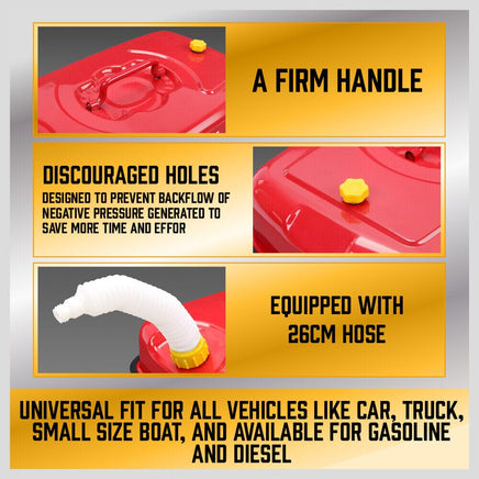 20L Fuel Can Jerry Can Petrol Diesel Spare Container Portable Fuel Tank Kings Warehouse