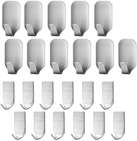 23 Pieces Stainless Steel Waterproof Self Adhesive Dual Wall Hooks for Bathroom, Bedroom and Kitchen Storage Supplies Kings Warehouse 