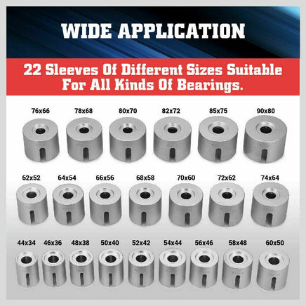 27Pc Universal Pull & Press Sleeve Kit Removal Bushing Driver Set Bearings Seal Kings Warehouse