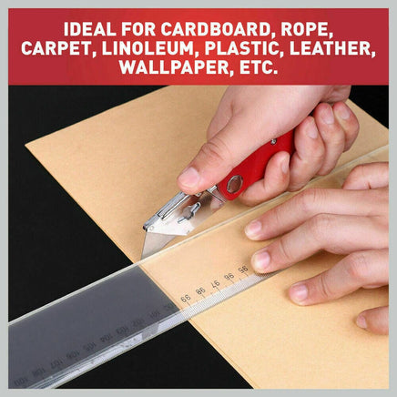 2Pc Folding Utility Knife Aluminium Handle & 10 Spare Stanley Blades Craft New Kings Warehouse