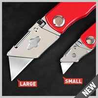 2Pc Folding Utility Knife Aluminium Handle & 10 Spare Stanley Blades Craft New Kings Warehouse