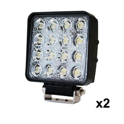 2PCS 48W LED Work Lights FLOOD Lamp Off Road 12V 24V Boat Camping Fishing 80w Lights Kings Warehouse