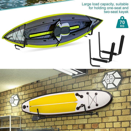 2Pcs Kayak Wall Rack Carrier Canoe Paddle Surfboard Holder Wall Mount Shelf Kings Warehouse