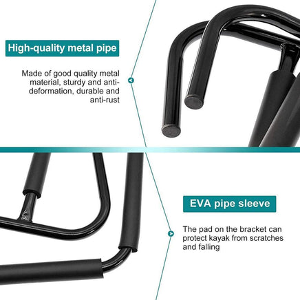 2Pcs Kayak Wall Rack Carrier Canoe Paddle Surfboard Holder Wall Mount Shelf Kings Warehouse