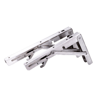 2x 10" Stainless Steel Folding Table Bracket Shelf Bench 50kg Load Heavy Duty