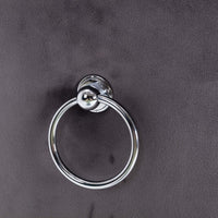 2x Velvet Dining Chairs Upholstered Tufted Kithcen Chair with Solid Wood Legs Stud Trim and Ring-Gray dining Kings Warehouse