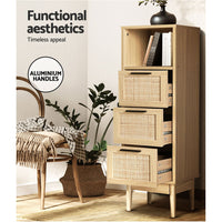 3 Chest of Drawers Rattan Furniture Cabinet Storage Side End Table Shelf living room Kings Warehouse