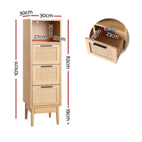 3 Chest of Drawers Rattan Furniture Cabinet Storage Side End Table Shelf living room Kings Warehouse