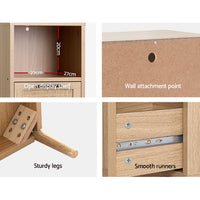 3 Chest of Drawers Rattan Furniture Cabinet Storage Side End Table Shelf living room Kings Warehouse