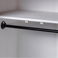 3-Door Wardrobe White 118x50x171.5 cm Pine Panama Range bedroom furniture Kings Warehouse