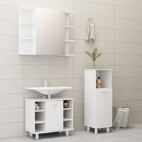 3 Piece Bathroom Furniture Set High Gloss White