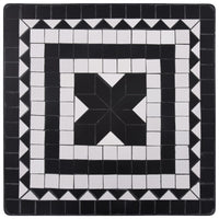 3 Piece Mosaic Bistro Set Ceramic Tile Black and White Kings Warehouse 