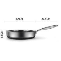 316 Stainless Steel Frying Pan Non-Stick Cooking Frypan Cookware 32cm Honeycomb Double Sided without lid Kings Warehouse 