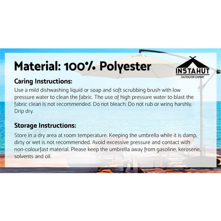 3M Cantilevered Outdoor Umbrella - Black Kings Warehouse