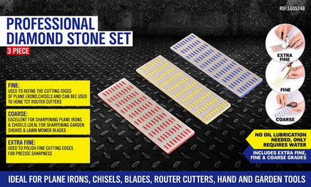 3Pc Diamond Sharpening Stone Whetstone Sharpener Set Scissors Knife With 3 Grits Kings Warehouse