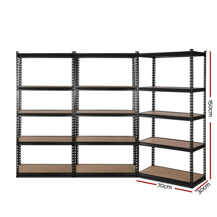 3x0.7M Warehouse Shelving Racking Storage Garage Steel Metal Shelves Rack Kings Warehouse