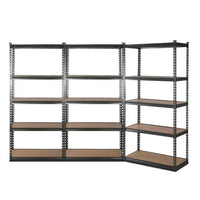 3x1.8M 5-Shelves Steel Warehouse Shelving Racking Garage Storage Rack Grey Kings Warehouse