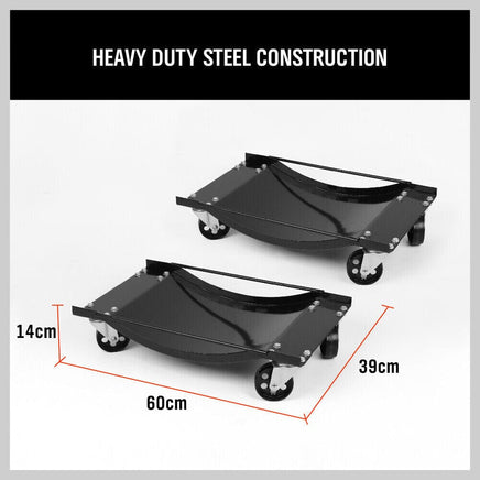 4 x Heavy Duty Wheel Dolly 450 kg 1000 lb Car Vehicle Positioning Jack Platform Kings Warehouse