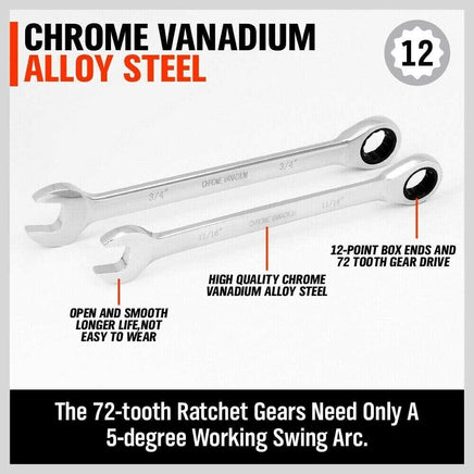 48-Piece Ratchet Wrench Set with Rolling Pouch - Metric SAE Allen Key & Hex Key Spanner Kit Kings Warehouse