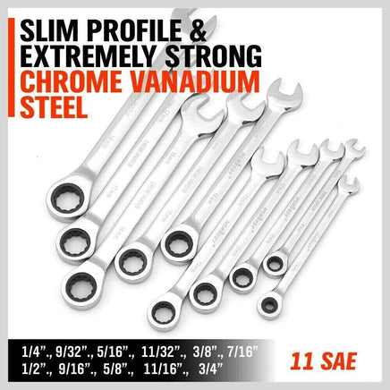 48-Piece Ratchet Wrench Set with Rolling Pouch - Metric SAE Allen Key & Hex Key Spanner Kit Kings Warehouse