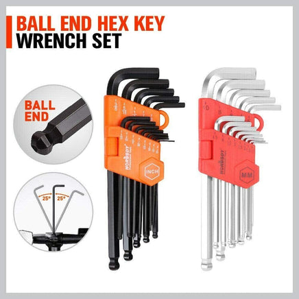 48-Piece Ratchet Wrench Set with Rolling Pouch - Metric SAE Allen Key & Hex Key Spanner Kit Kings Warehouse