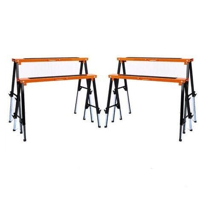 4Pc Mastercraft Sawhorse Metal Folding Non-slip Surface Saw Horse 120KG Capacity Kings Warehouse