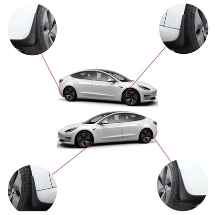 4Pcs Mud Flaps For Tesla Model Y Splash Guards Fender Front Rear TPE Mudguard Kings Warehouse