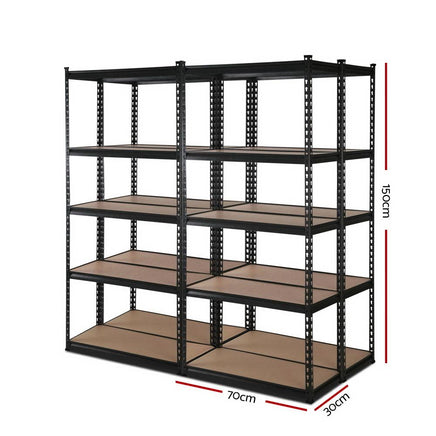 4x1.5M Warehouse Shelving Racking Storage Garage Steel Metal Shelves Rack Kings Warehouse