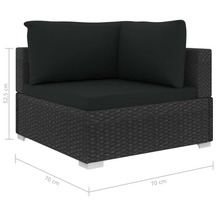 5 Piece Garden Lounge Set with Cushions Poly Rattan Black Kings Warehouse