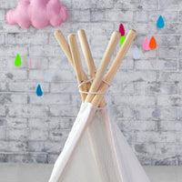 5 Poles Giant Kids Teepee Tent (Natural Canvas) Kings Warehouse