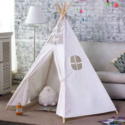 5 Poles Giant Kids Teepee Tent (Natural Canvas) Kings Warehouse