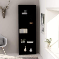 5-Tier Book Cabinet Black 60x24x175 cm