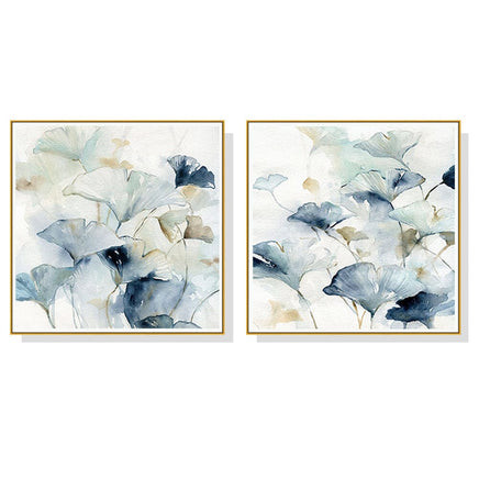50cmx50cm Gingko Leaves By Carol Robinson 2 Sets Gold Frame Canvas Wall Art Kings Warehouse