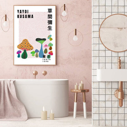 50cmx70cm Wall Art I By Yayoi Kusama Wood Frame Canvas Kings Warehouse