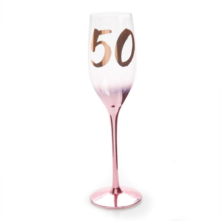 50th Birthday Blush Campagne Flute Kings Warehouse