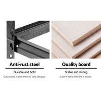 5x1.8M 5-Shelves Steel Warehouse Shelving Racking Garage Storage Rack Grey Kings Warehouse