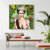 60cmx60cm Self Portrait by Frida Kahlo Wood Frame Canvas Wall Art Kings Warehouse