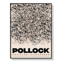 60cmx90cm Jackson Pollock Exhibition II Black Frame Canvas Wall Art Kings Warehouse