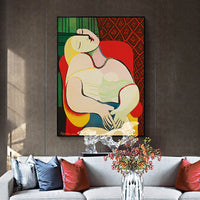 60cmx90cm The dream by Pablo Picasso Gold Frame Canvas Wall Art Kings Warehouse
