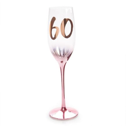 60th Birthday Blush Campagne Flute Kings Warehouse