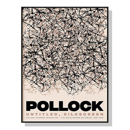 70cmx100cm Jackson Pollock Exhibition II Black Frame Canvas Wall Art Kings Warehouse