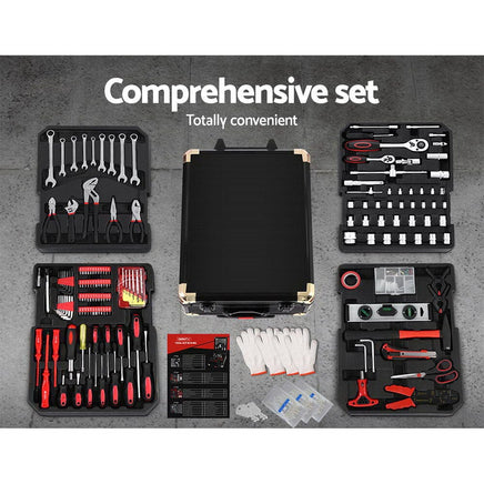 816pcs Tool Kit Trolley Case Mechanics Box Toolbox Portable DIY Set BK Tools > Tools Storage Kings Warehouse