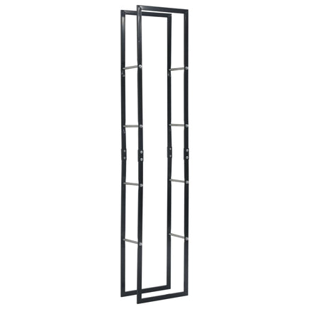 Firewood Rack Black 40x25x200 cm Steel