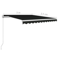Manual Retractable Awning 300x250 cm Anthracite